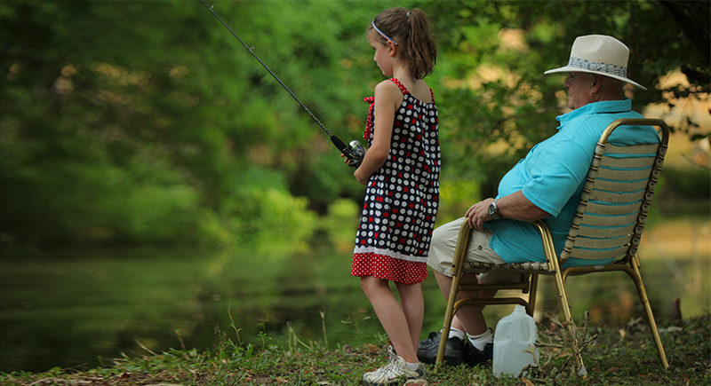 Grandaughter and Grandad fishing nearby AFRH Grandaughter and Grandad fishing nearby AFRH