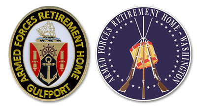 AFRH Community Seals for Gulfport (left) and Washington, DC