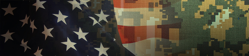 US Flag with camoflauge background